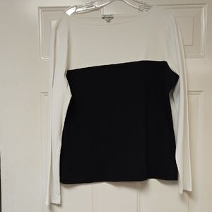 Worth Black and White Long Sleeve Blouse